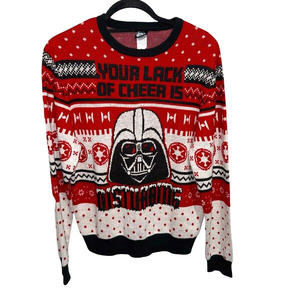 Star Wars Darth Vader Ugly Christmas Sweater Sz L - Picture 1 of 6